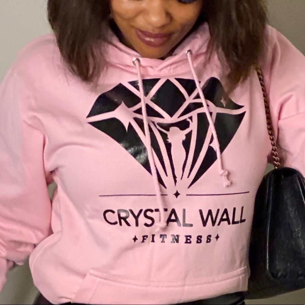 Pink CWF Sweatshirt Blk liquid leather-like Logo